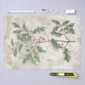 ホリ葉ーレッドベリークリスマスグランジヴィンテージ 薄葉紙 (クラフト)