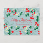 ホリ葉ーレッドベリー星ビジネスクリスマス ポストカード (正面)