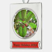 ホリ葉ー自然IIホリデイ植物学 シルバープレートバナーオーナメント (左)