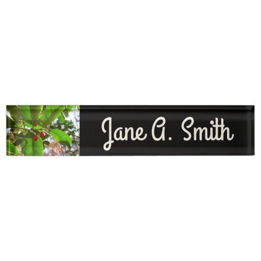 ホリ葉ー自然IIホリデイ植物学 デスクネームプレート (正面)