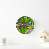 ホリ葉ー自然IIホリデイ植物学 ラウンド壁時計 (ホーム)