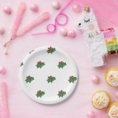 ホリ葉ー、ホリーベリー、おもしろいの休日パターン ペーパープレート (パーティー)