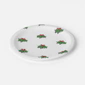 ホリ葉ー、ホリーベリー、おもしろいの休日パターン ペーパープレート (アングル)