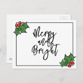 ホリ葉ー、ホリーベリー、おもしろいの休日パターン ポストカード (正面/裏面)