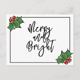 ホリ葉ー、ホリーベリー、おもしろいの休日パターン ポストカード
