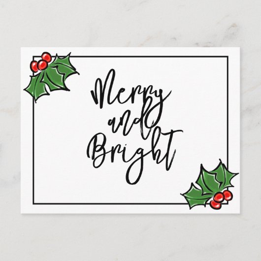ホリ葉ー、ホリーベリー、おもしろいの休日パターン ポストカード (正面)