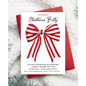 ホリ赤と白ストライプのデークリスマス招待状 招待状