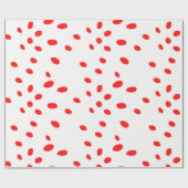 ホリ赤と白点々のあるデーラッピング紙 ラッピングペーパー (フラット)
