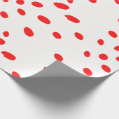 ホリ赤と白点々のあるデーラッピング紙 ラッピングペーパー (角)