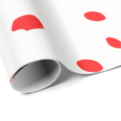 ホリ赤と白点々のあるデーラッピング紙 ラッピングペーパー (ロールコーナー)