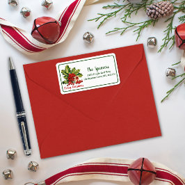 ホリ離れーとベリーのギフトメリークリスマス ラベル