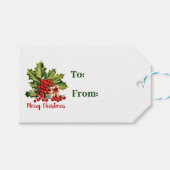 ホリ離れークリスマスとベリー ギフトタグ (正面(横))