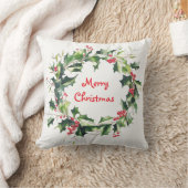 ホリ離れーリースとベリークリスマス クッション (ブランケット)