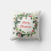 ホリ離れーリースとベリークリスマス クッション (正面)