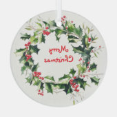 ホリ離れーリースとベリー ガラスオーナメント (裏面)