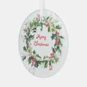 ホリ離れーリースとベリー ガラスオーナメント (正面左)