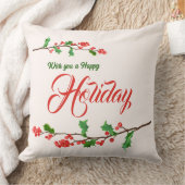 ホリ離れー装飾用クッション、レッドベリークリスマス クッション (ブランケット)