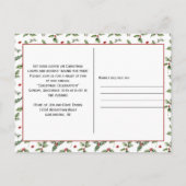 ホリ離れー、赤い果実、ヤドリギ、キャンディーケーン ポストカード (裏面)