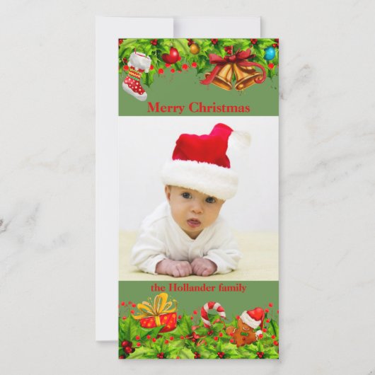 ホリ飾ーと写真クリスマス シーズンカード (正面)