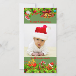 ホリ飾ーと写真クリスマス シーズンカード