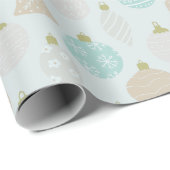 ホリ飾ーオーナメントライトグリーンクリスマス ラッピングペーパー (ロールコーナー)