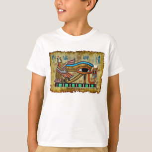 ホルスのエジプトの目古代アートデザイナーTシャツ Tシャツ