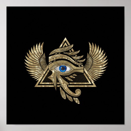 ホルスのエジプトの目 – ワジェットオーナメント ポスター (正面)