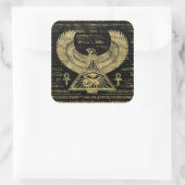 ホルスのエジプトの目 – ワジェット金ゴールドとブラック スクエアシール (バッグ)