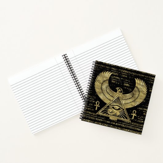 ホルスのエジプトの目 – ワジェット金ゴールドとブラック ノートブック (内部)