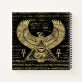 ホルスのエジプトの目 – ワジェット金ゴールドとブラック ノートブック (裏面)