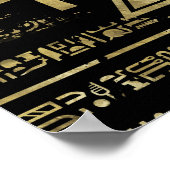 ホルスのエジプトの目 – ワジェット金ゴールドとブラック ポスター (角)