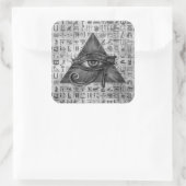 ホルスのエジプトの目 – Wadjetデジタルアート スクエアシール (バッグ)