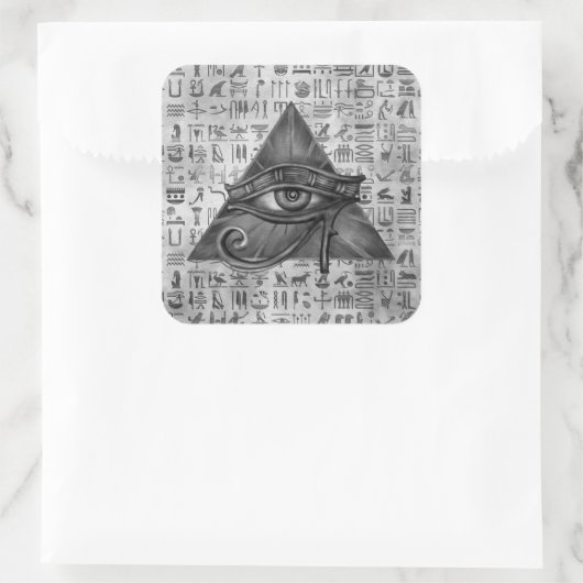 ホルスのエジプトの目 – Wadjetデジタルアート スクエアシール (バッグ)