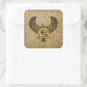 ホルスのエジプトの目 – Wadjet金ゴールドと木材 スクエアシール (バッグ)