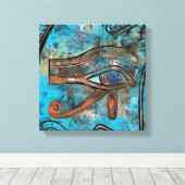 ホルスのエジプトの目 – Wadjet – 混合メディア キャンバスプリント (インサイチュ (ウッドフロア))