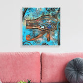 ホルスのエジプトの目 – Wadjet – 混合メディア キャンバスプリント (インサイチュ (リビング))