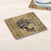 ホルスのエジプト目-ワジェット スクエアペーパーコースター (アングル)