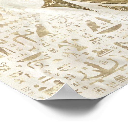 ホルスのエジプト目 – 金ゴールドと真珠 ポスター (角)