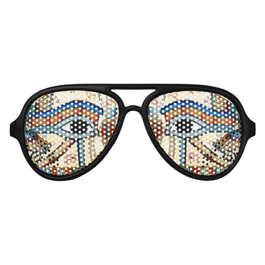 ホルスの古代エジプトの目 – Wadjet アビエーターサングラス (正面)