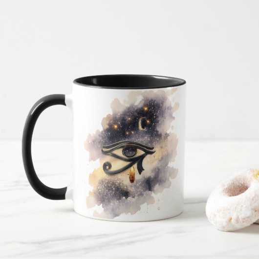 ホルスの宇宙の目 コーヒーマグ 古代エジプト マグカップ (ドーナツ)