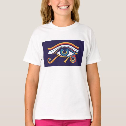 ホルスアイプリンセスTシャツ - 少女の守護エジプト Tシャツ (正面)