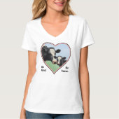 ホルスタインカウアンドカーフピンクハートビーガン Tシャツ (正面)