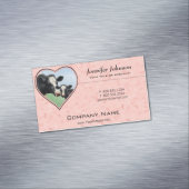 ホルスタインカウアンドカーフピンクハート マグネット名刺 (インサイチュ)