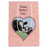 ホルスタインカウアンドカーフピンクハート ミディアムペーパーバッグ (裏面)