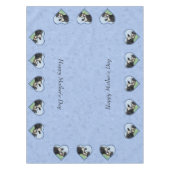 ホルスタインカウアンドキュートカーフブルーハート テーブルクロス (正面)