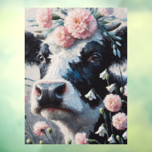 ホルスタインカウインフラワーズファームハウス絵画ズ ウィンドウサイン (シート3)