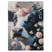 ホルスタインカウインフラワーズファームハウス絵画ズ クリップボード (正面)