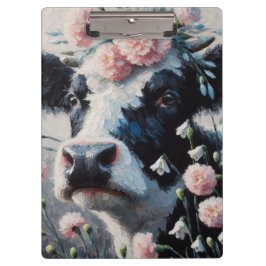 ホルスタインカウインフラワーズファームハウス絵画ズ クリップボード