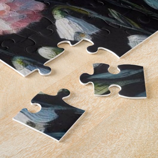 ホルスタインカウインフラワーズファームハウス絵画ズ ジグソーパズル (側面)