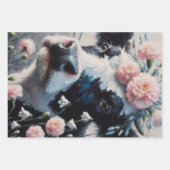 ホルスタインカウインフラワーズファームハウス絵画ズ ラッピングペーパーシート (正面3)